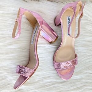Unilady Pink Iridescent Sparkle Heels